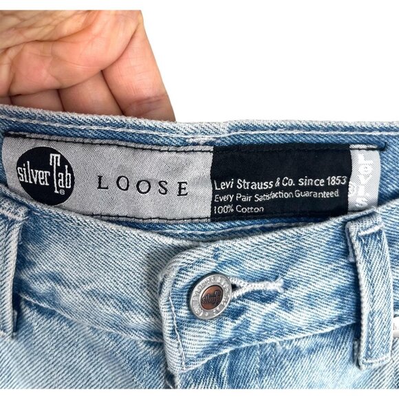 Levis Mens Silvertab Loose fit Distressed fit Jeans sz 32x32 - Picture 2 of 12